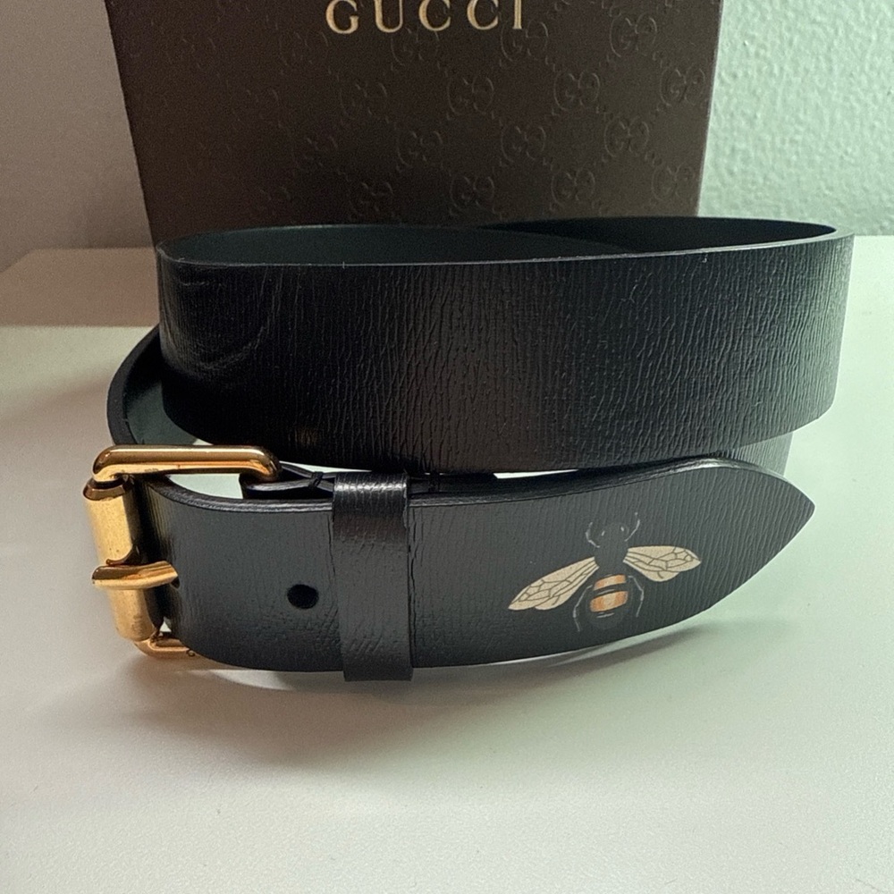 Gucci Black Leather Men's Belt